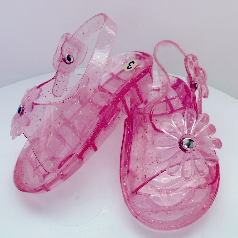 Infant Pink Glitter Kids Sandals - Size 3